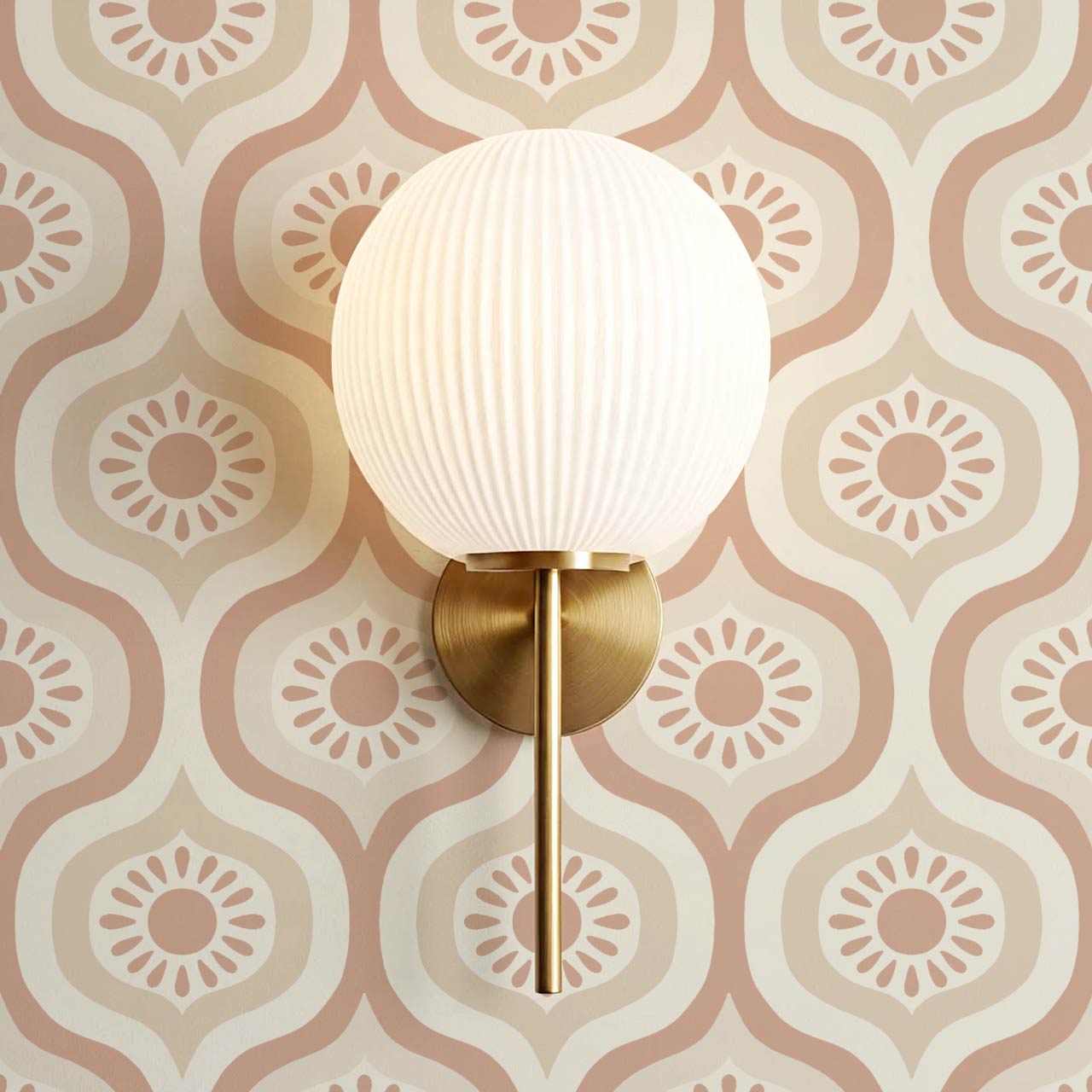 Lidia Infinite Sunshine Groove Warm Clay Beige Wallpaper