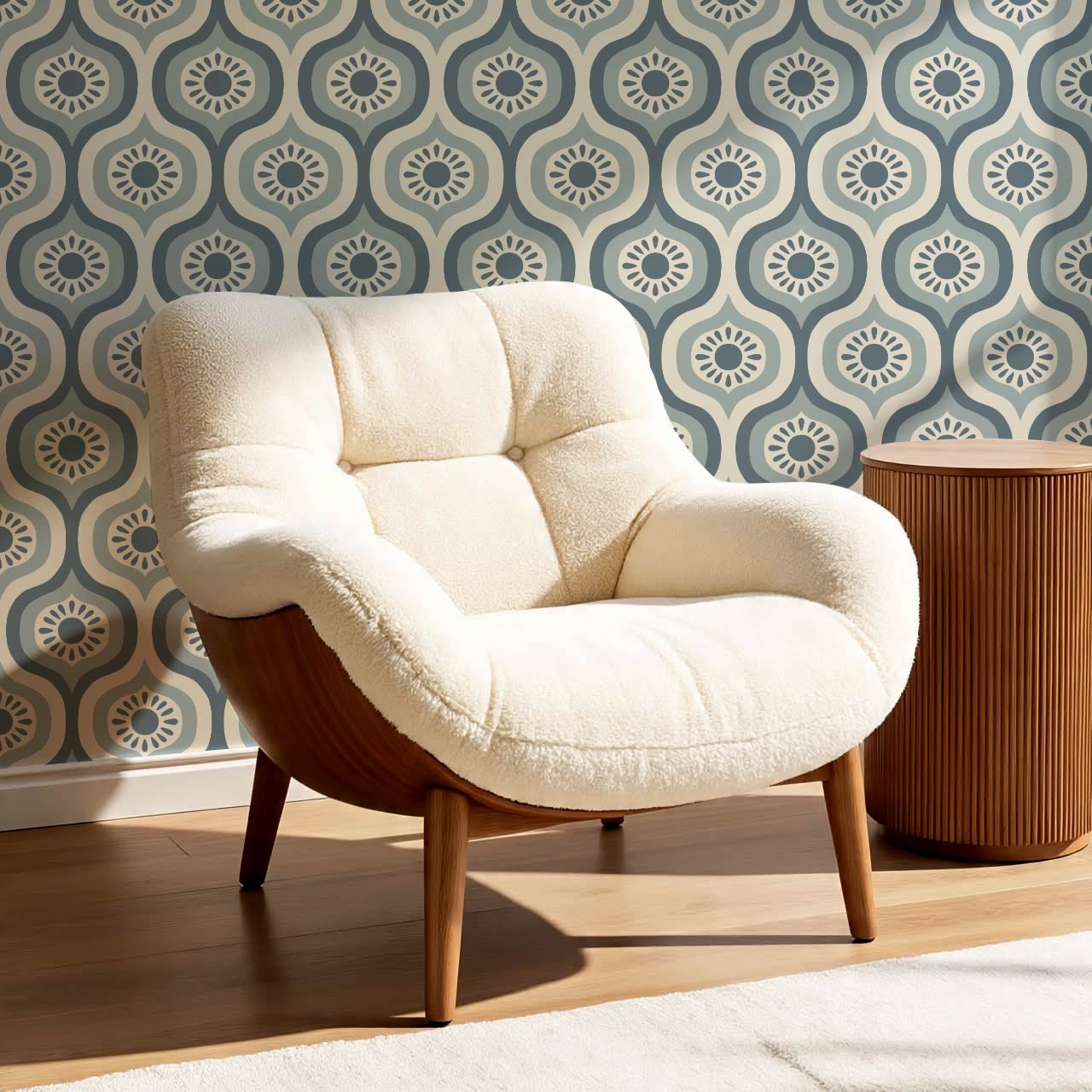 Lidia Infinite Sunshine Groove Slate Ivory Wallpaper