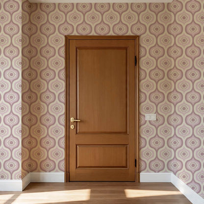 Lidia Infinite Sunshine Groove Plum Ivory Wallpaper