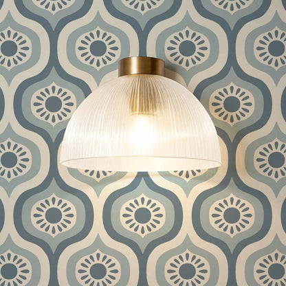 Lidia Infinite Sunshine Groove Slate Ivory Wallpaper