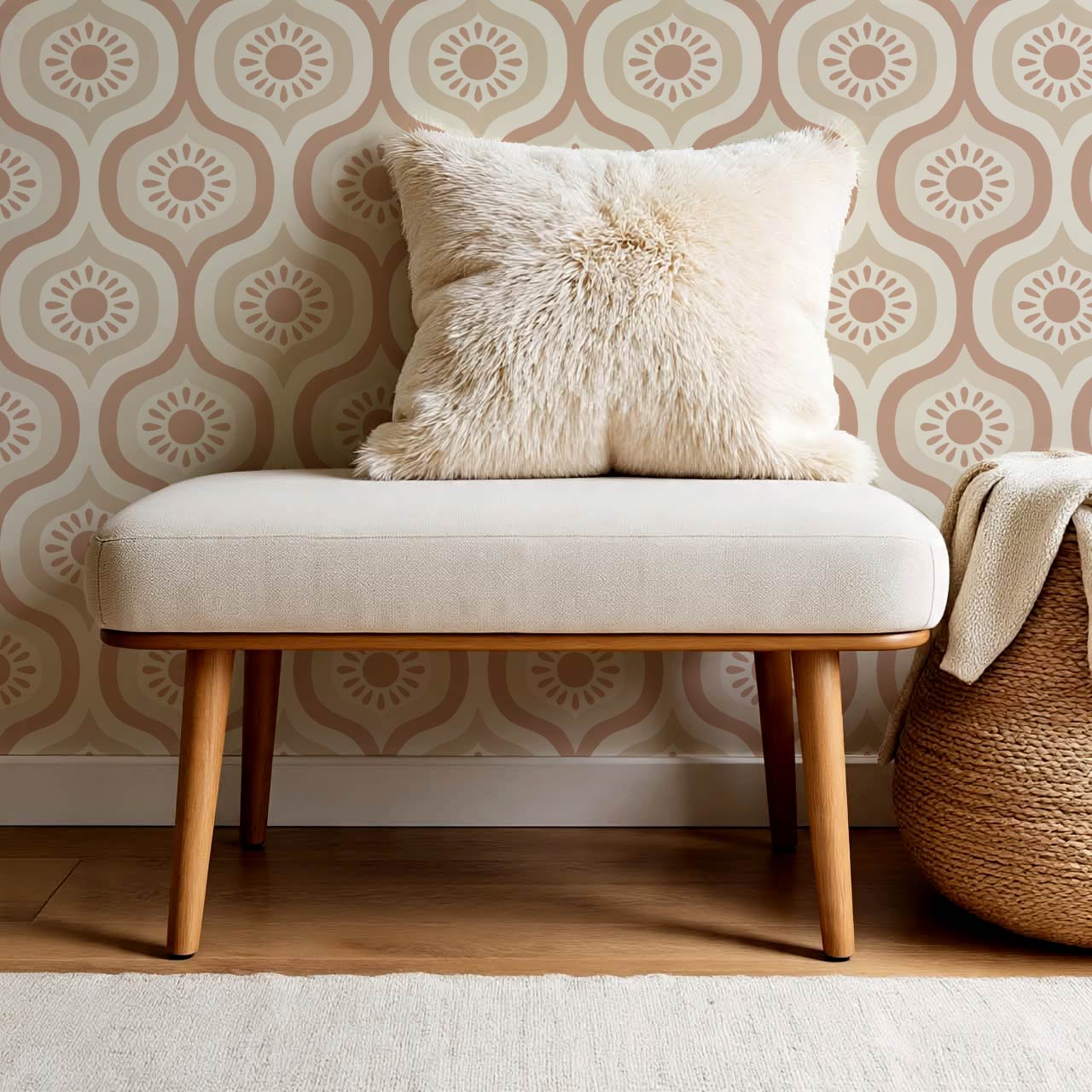 Lidia Infinite Sunshine Groove Warm Clay Beige Wallpaper