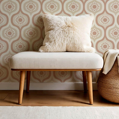 Lidia Infinite Sunshine Groove Warm Clay Beige Wallpaper