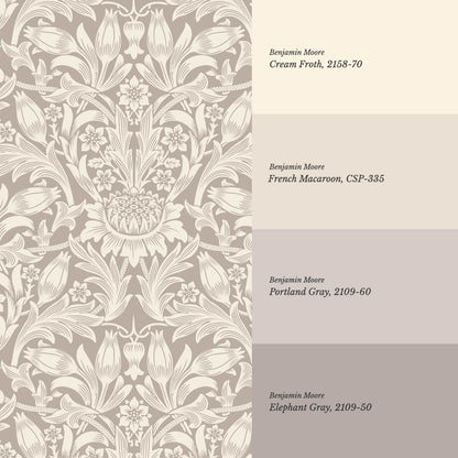 Liis Antique Sunflower Pale Berry Cream Wallpaper