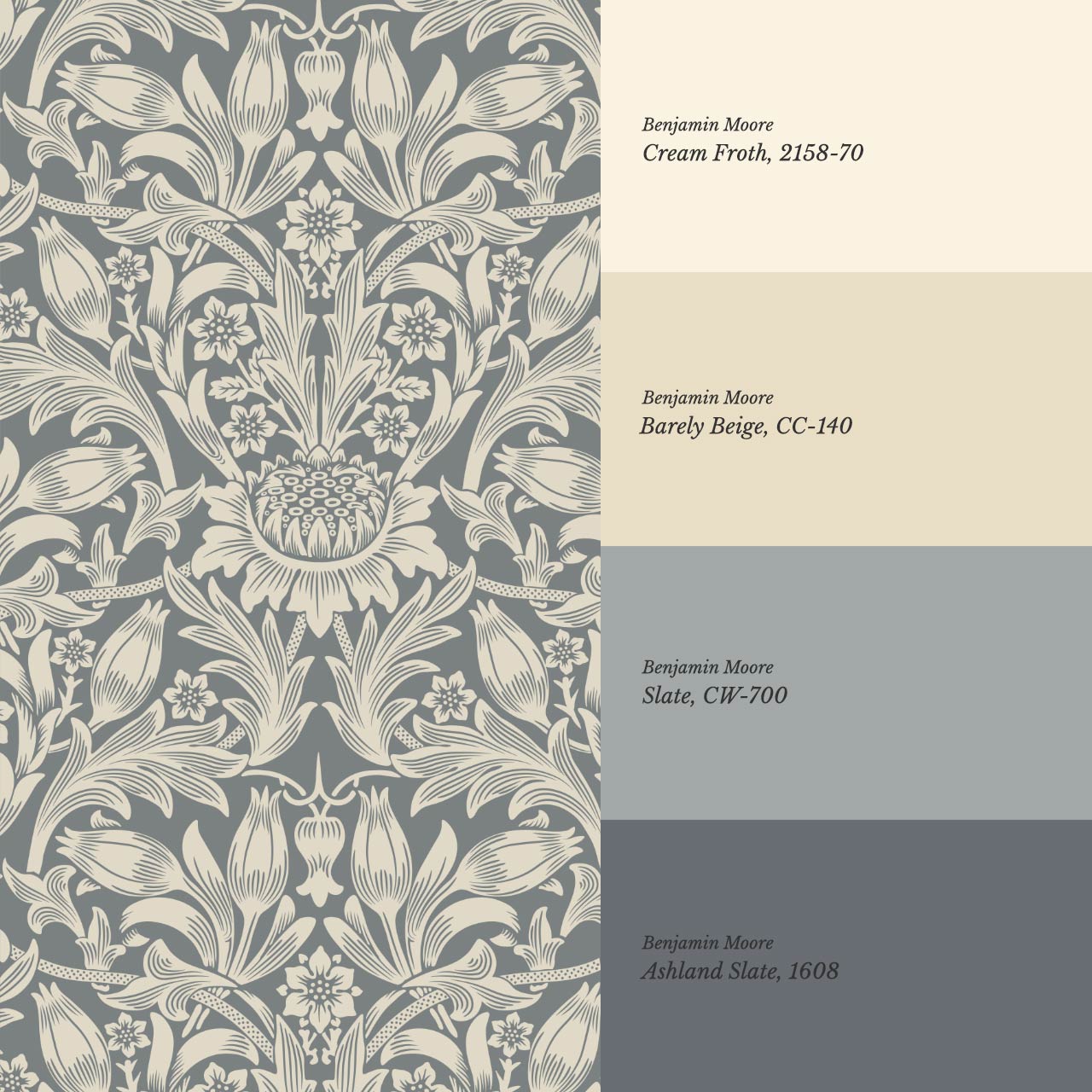 Liis Antique Sunflower Slate Taupe Wallpaper