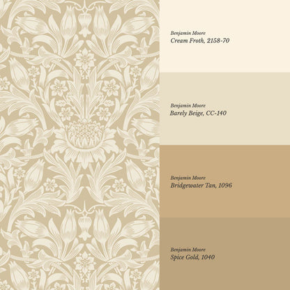 Liis Antique Sunflower Honey Cream Wallpaper
