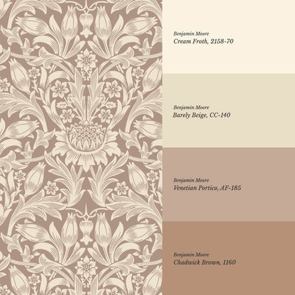 Liis Antique Sunflower Warm Clay Cream Wallpaper
