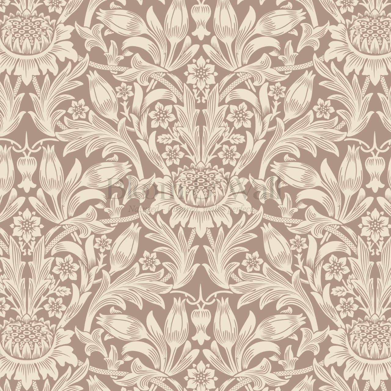 Liis Antique Sunflower Warm Clay Cream Wallpaper