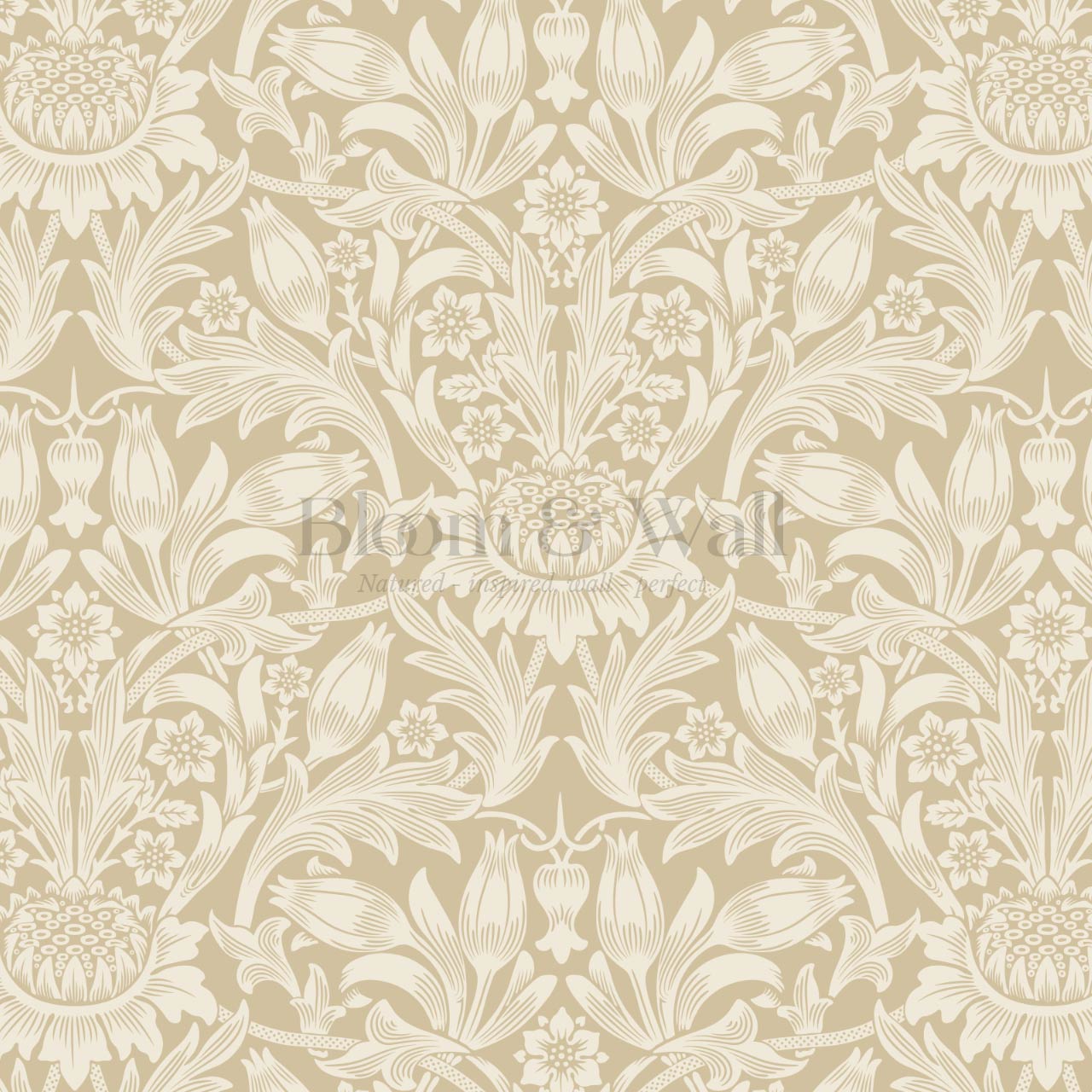 Liis Antique Sunflower Honey Cream Wallpaper