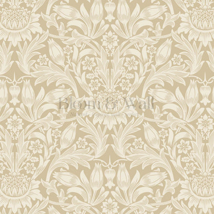 Liis Antique Sunflower Honey Cream Wallpaper