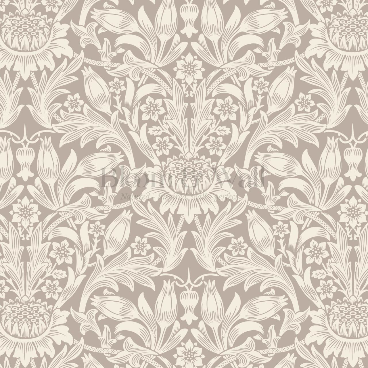 Liis Antique Sunflower Pale Berry Cream Wallpaper