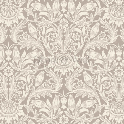 Liis Antique Sunflower Pale Berry Cream Wallpaper