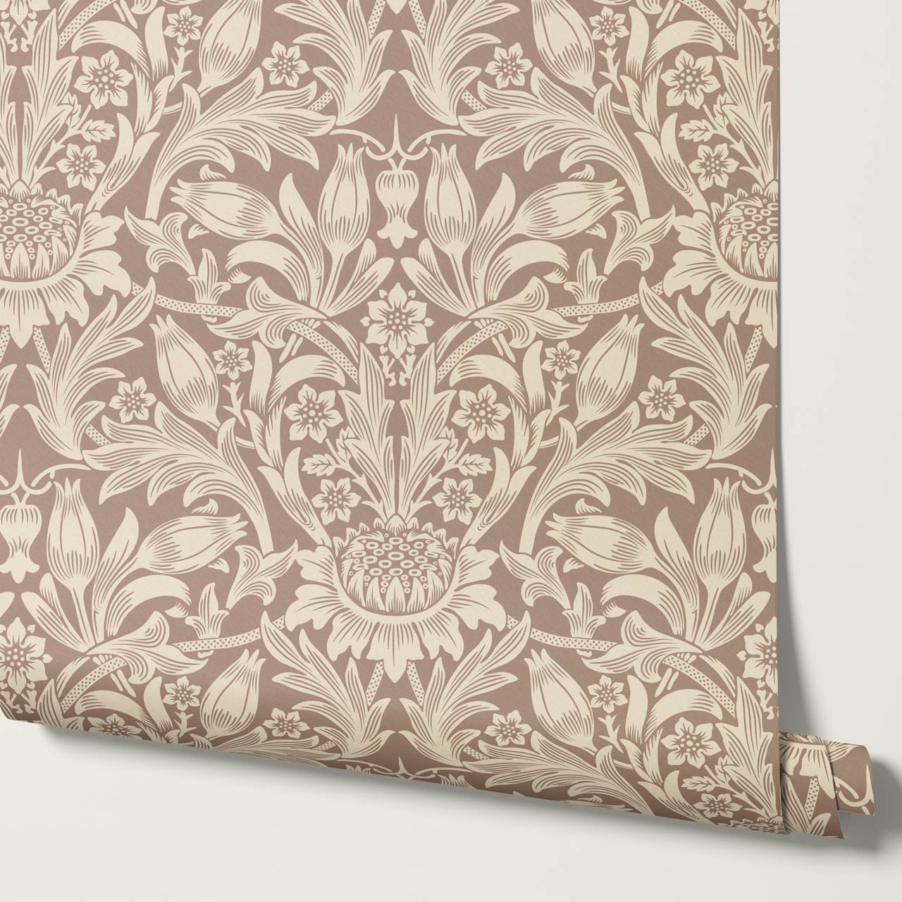 Liis Antique Sunflower Warm Clay Cream Wallpaper