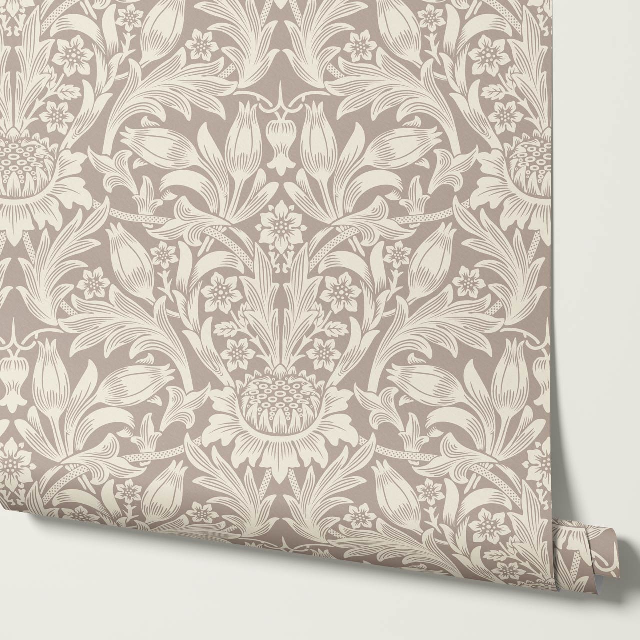 Liis Antique Sunflower Pale Berry Cream Wallpaper