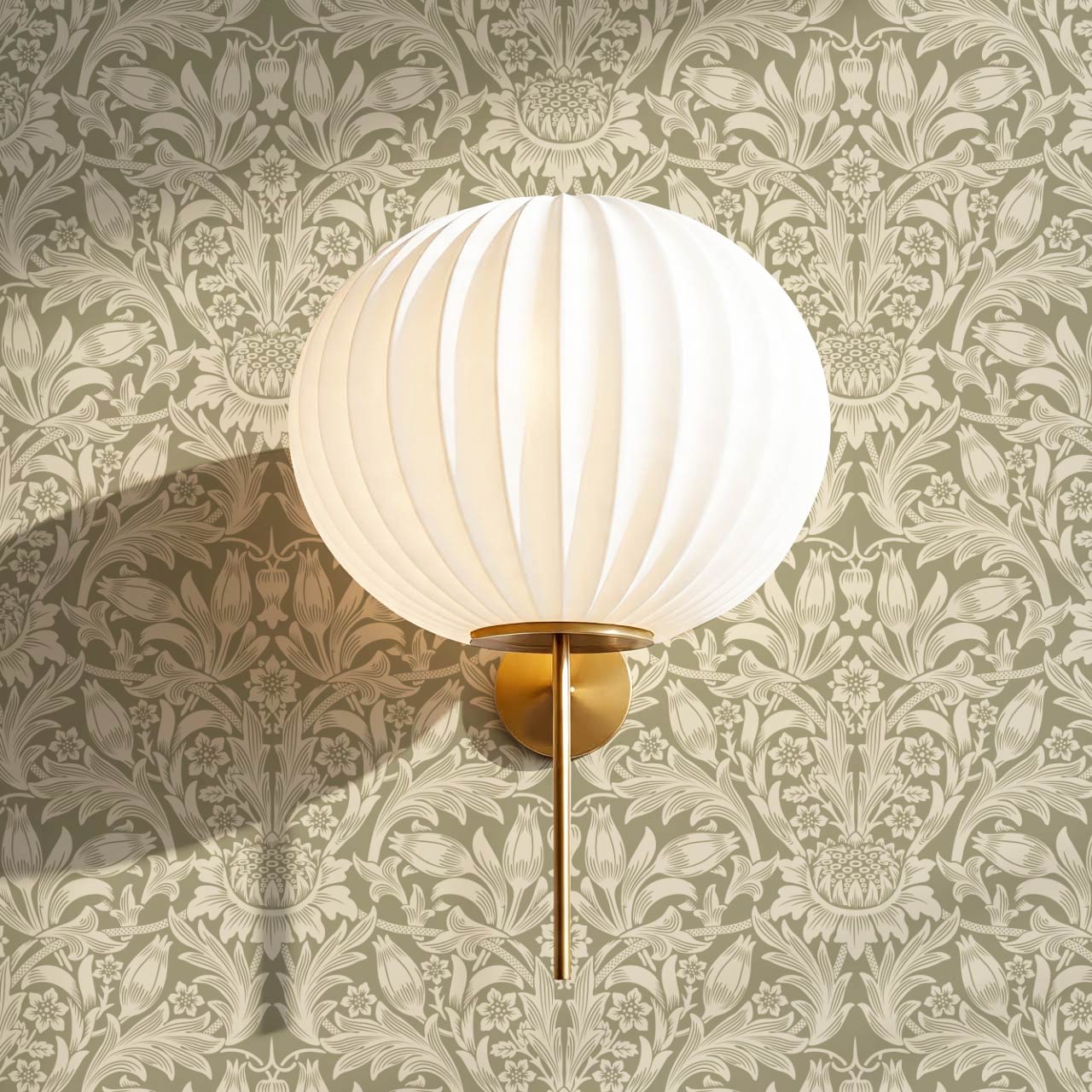 Liis Antique Sunflower Sage Butter Wallpaper