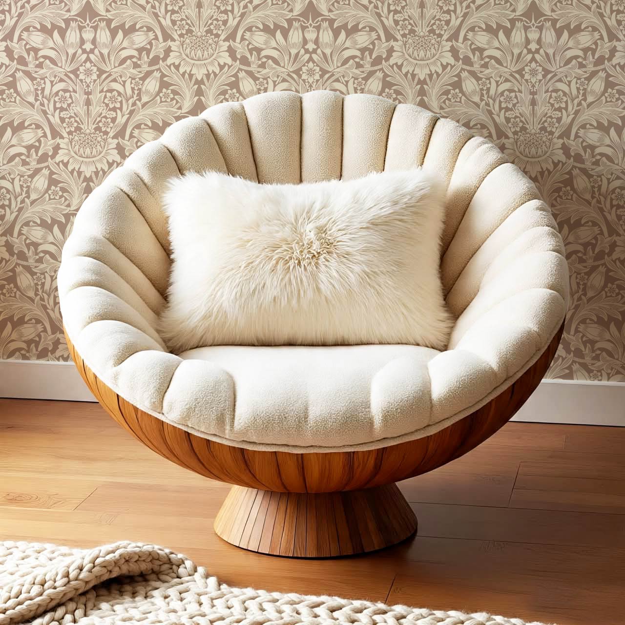 Liis Antique Sunflower Warm Clay Cream Wallpaper