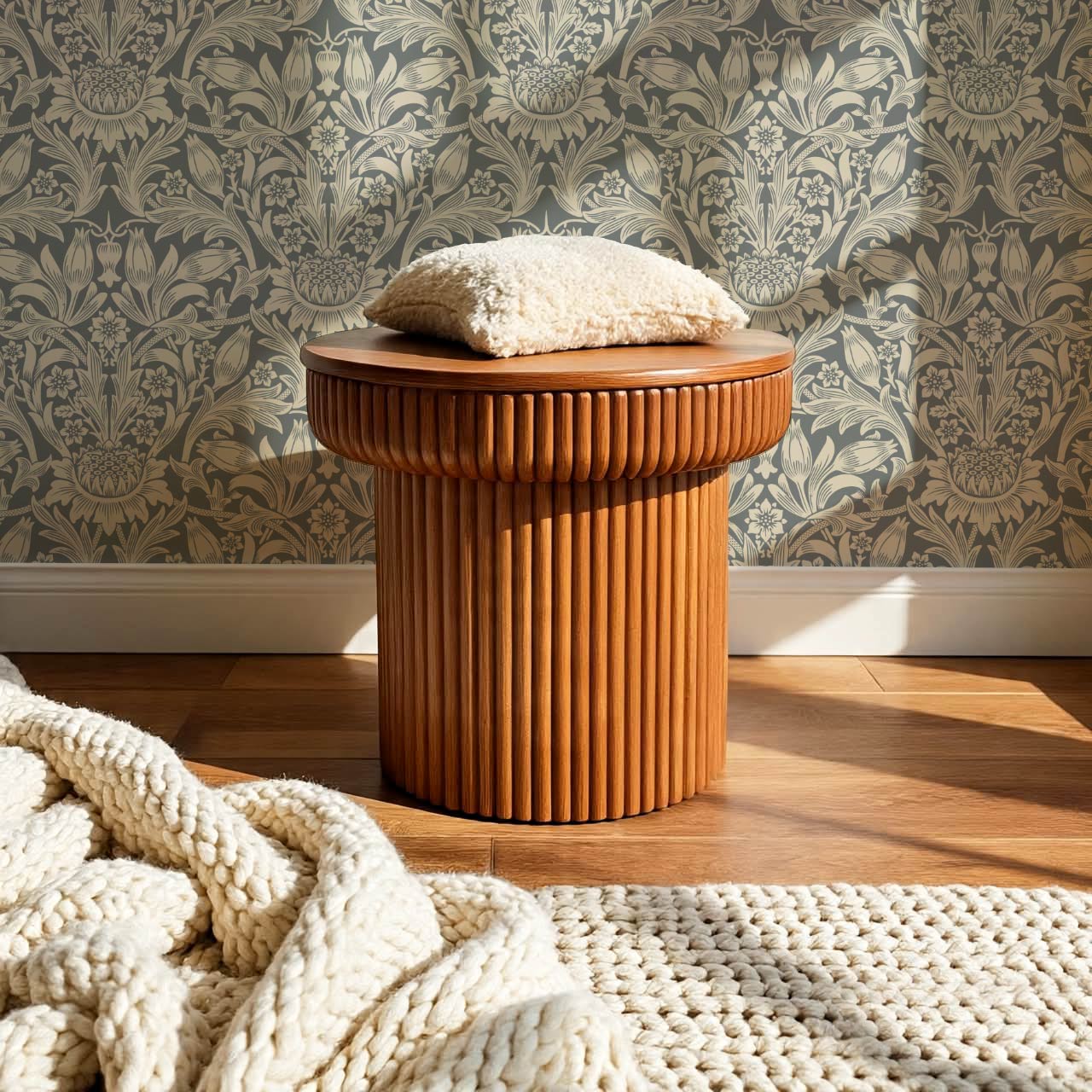 Liis Antique Sunflower Slate Taupe Wallpaper