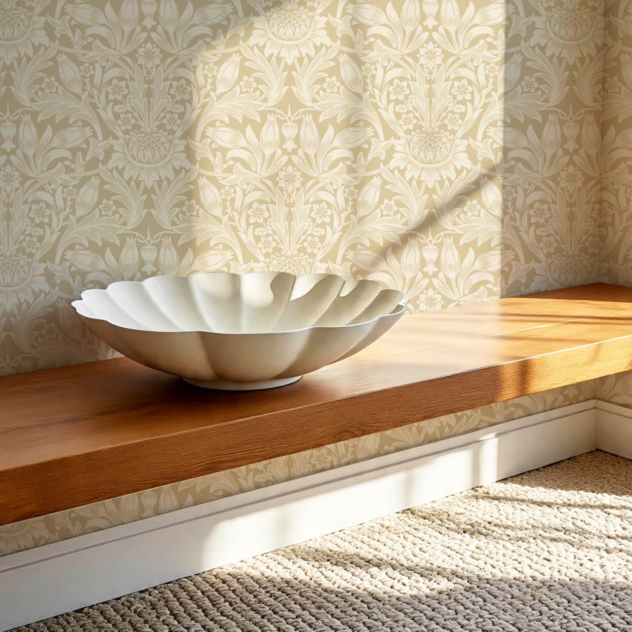 Liis Antique Sunflower Honey Cream Wallpaper