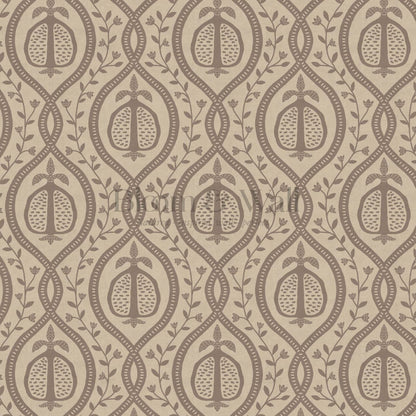 Lila Pomegranate Trellis Cocoa Beige Wallpaper