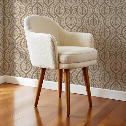 Lila Pomegranate Trellis Cocoa Beige Wallpaper