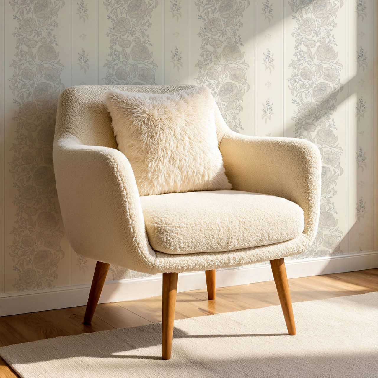 Lilah Garden Tapestry Cream Wallpaper