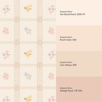 Lile Sunday Garden Cream Pastel Wallpaper
