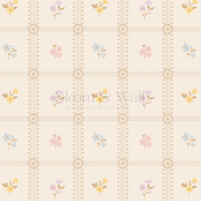 Lile Sunday Garden Cream Pastel Wallpaper