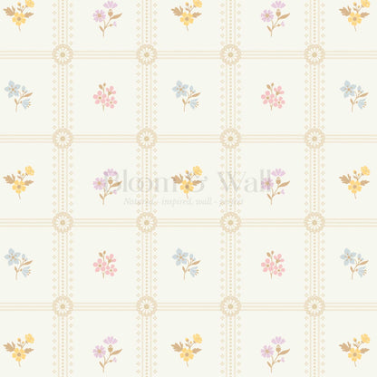 Lile Sunday Garden Ivory Pastel Wallpaper