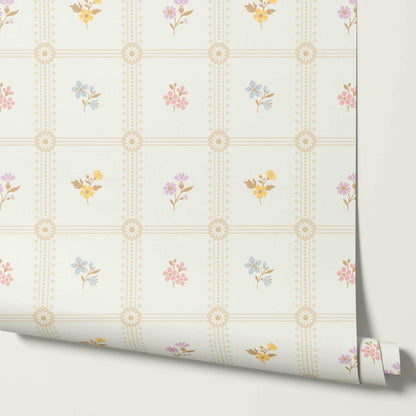 Lile Sunday Garden Ivory Pastel Wallpaper