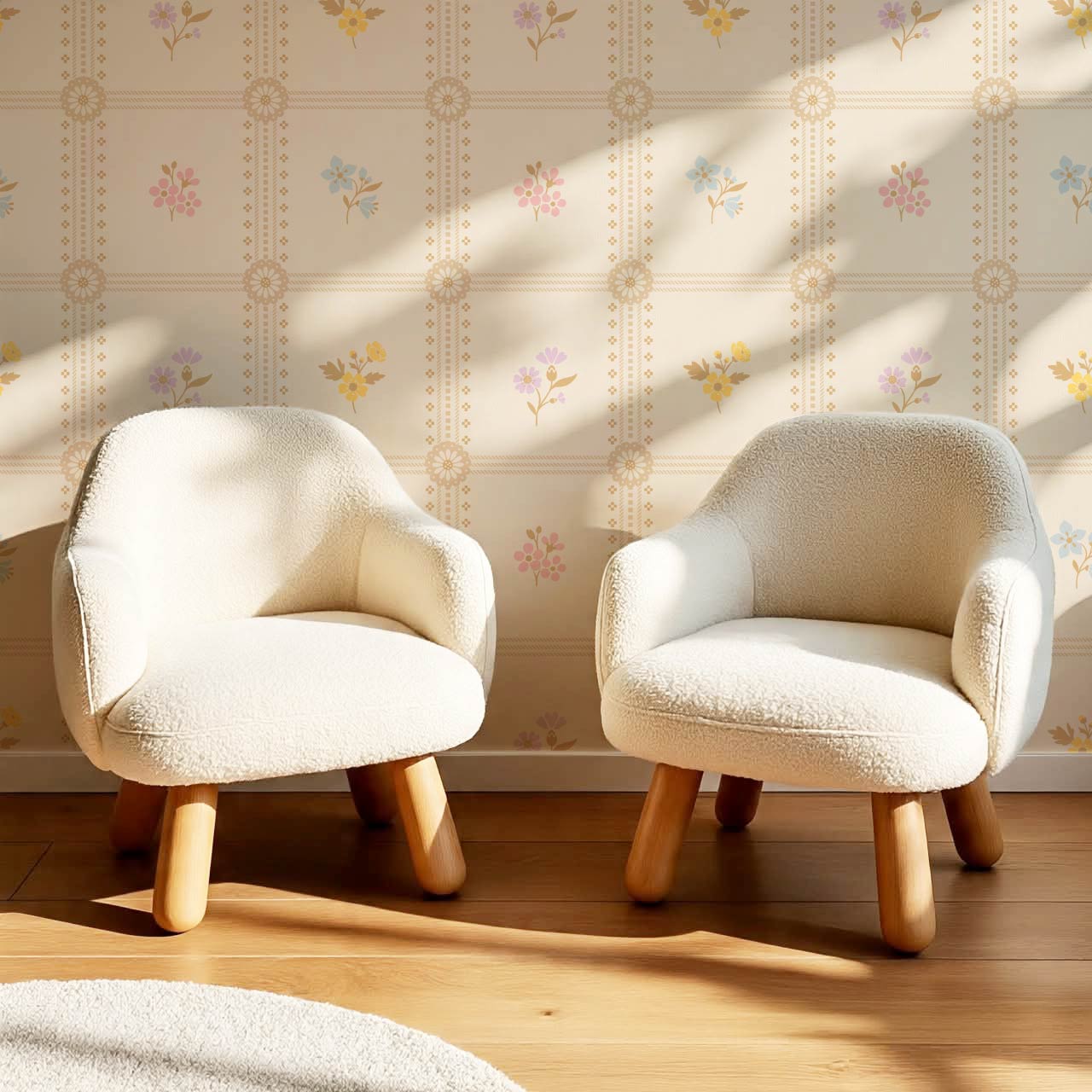 Lile Sunday Garden Cream Pastel Wallpaper
