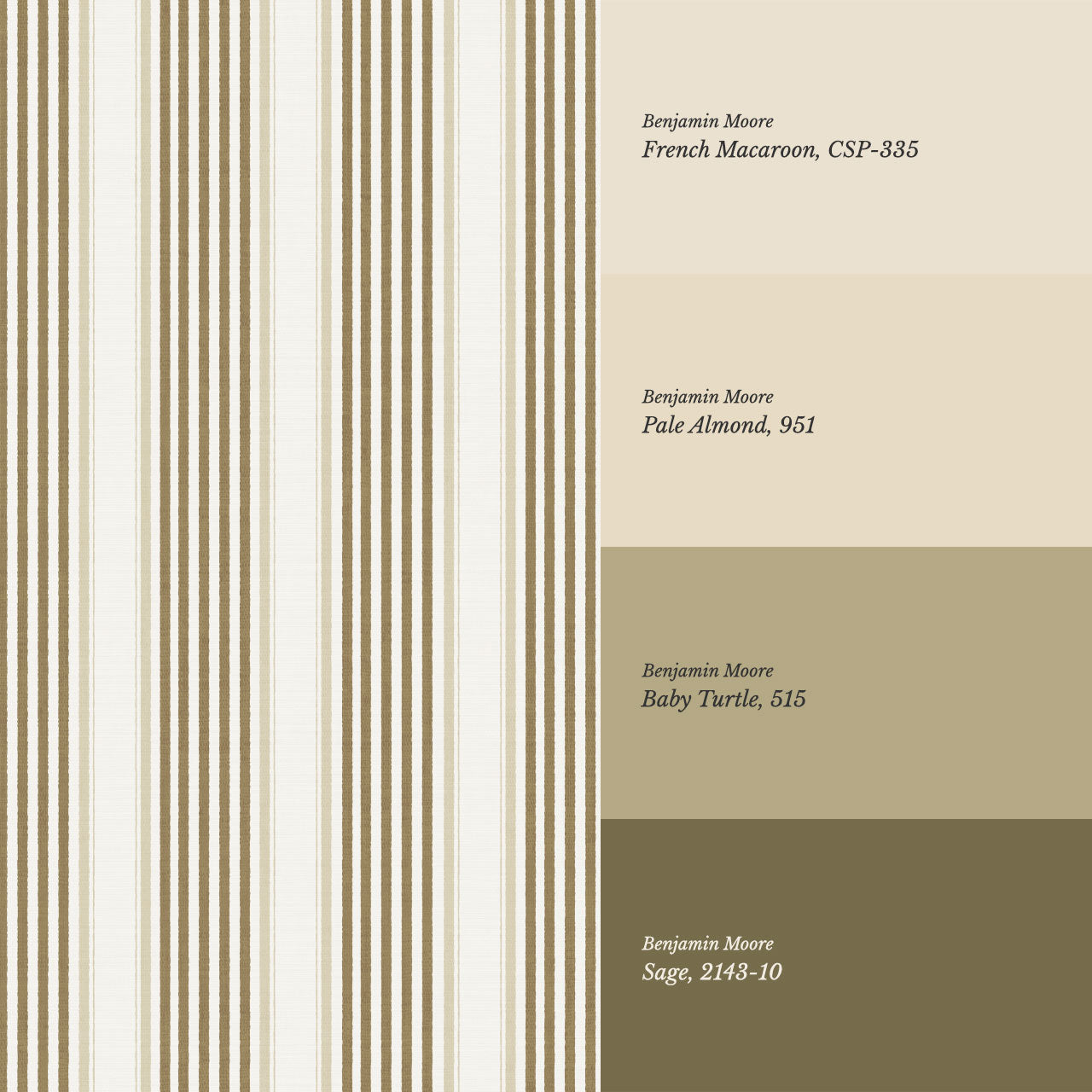 Lili Cream Olive Stripes Wallpaper