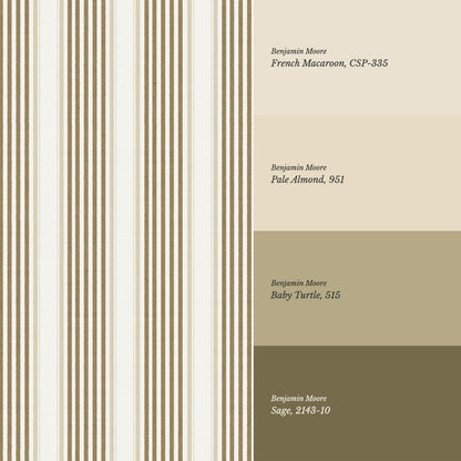 Lili Cream Olive Stripes Wallpaper