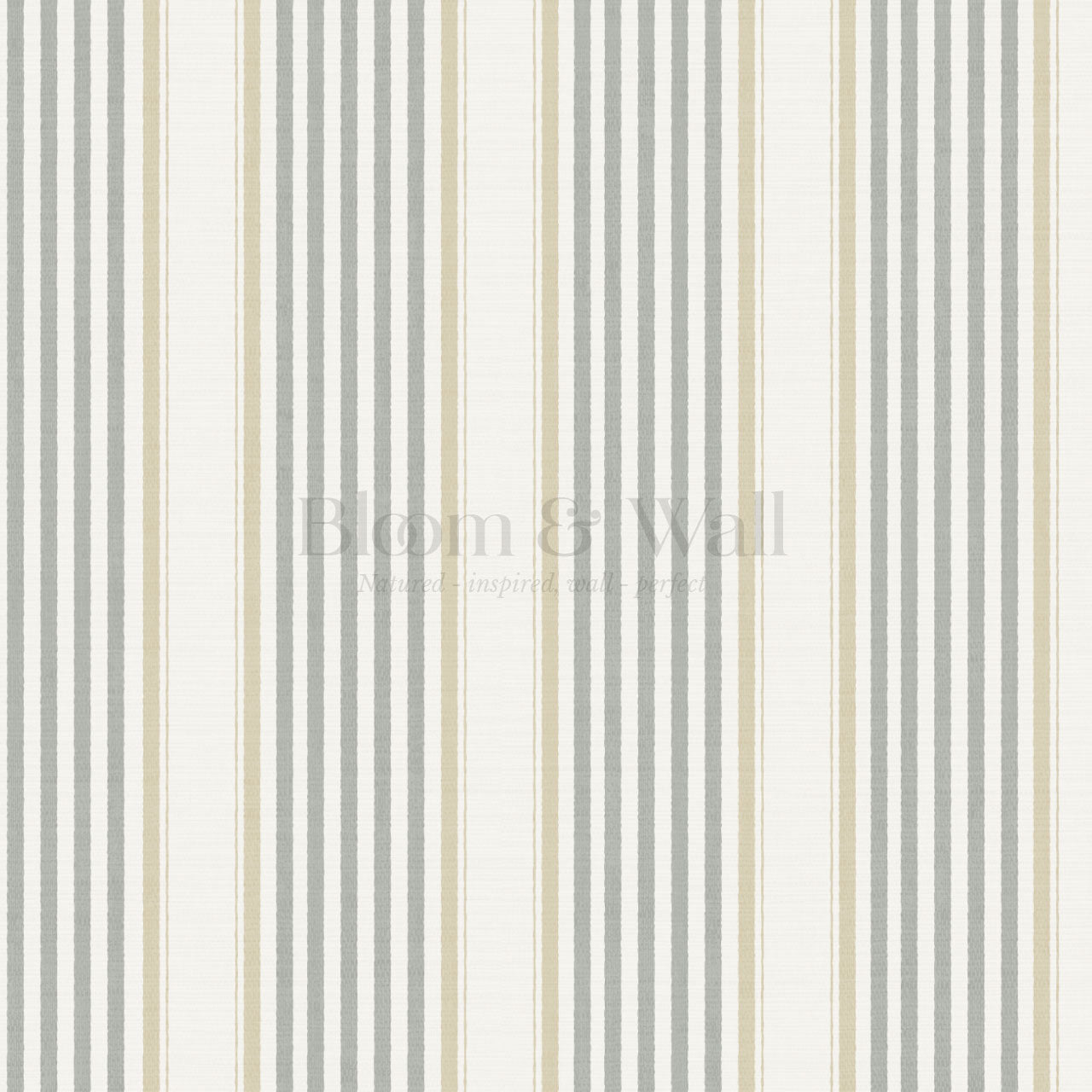 Lili Cream Silver Gray Stripes Wallpaper