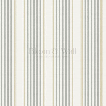 Lili Cream Silver Gray Stripes Wallpaper