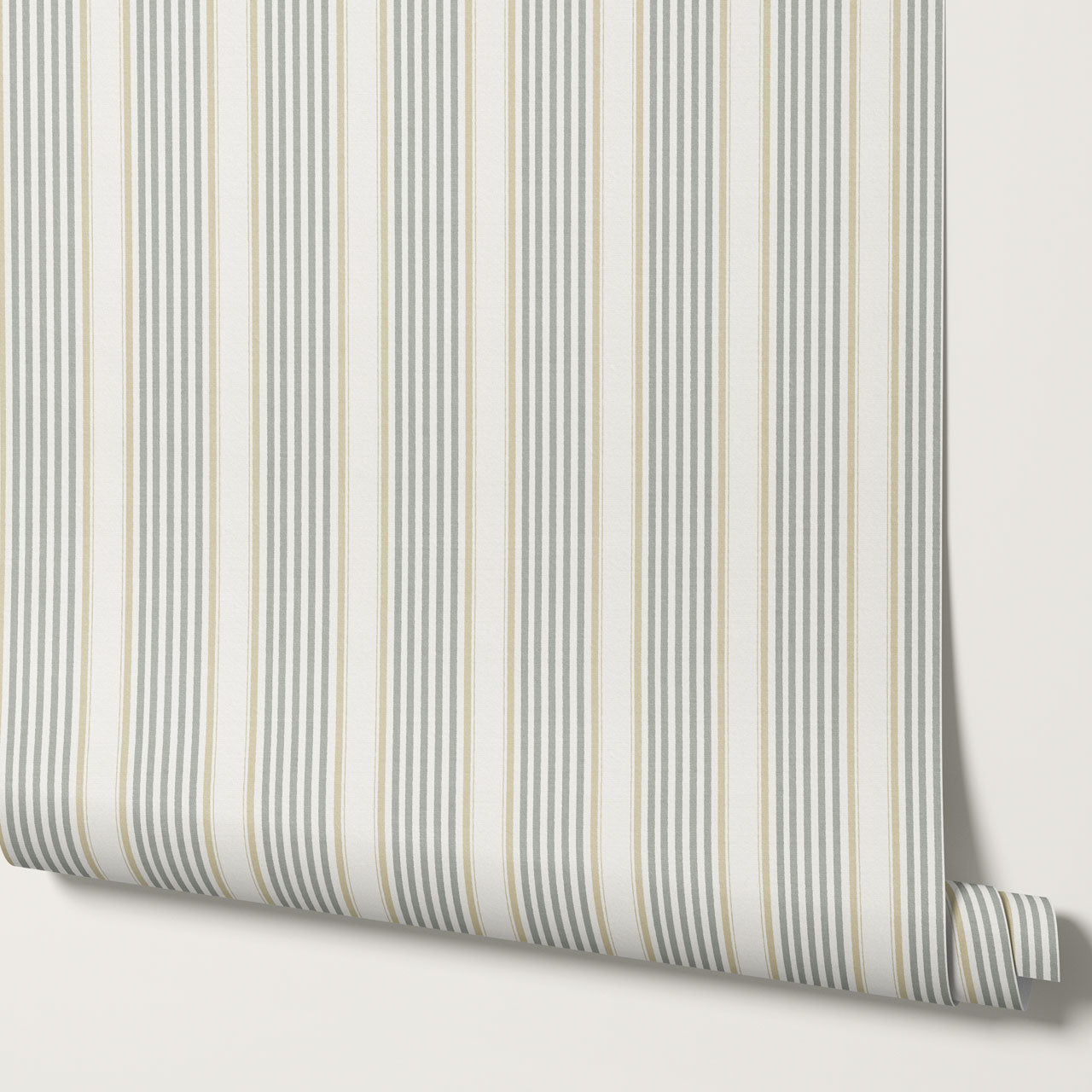 Lili Cream Silver Gray Stripes Wallpaper
