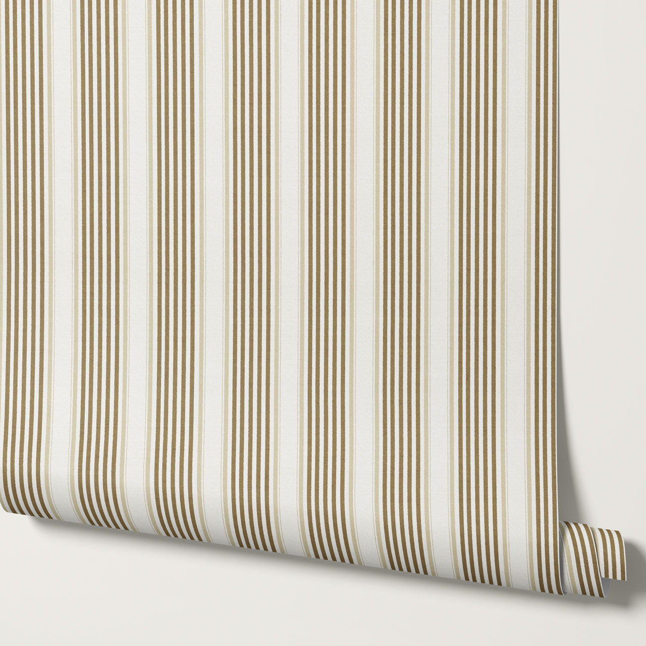 Lili Cream Olive Stripes Wallpaper