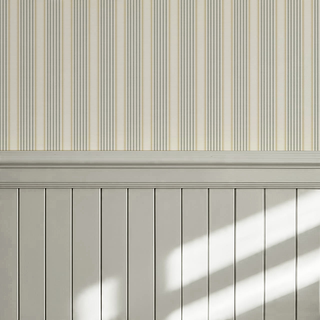 Lili Cream Silver Gray Stripes Wallpaper