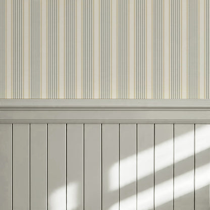 Lili Cream Silver Gray Stripes Wallpaper