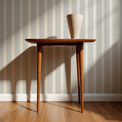 Lili Cream Silver Gray Stripes Wallpaper