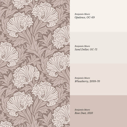 Liliana Heritage Floral Mocha Wallpaper