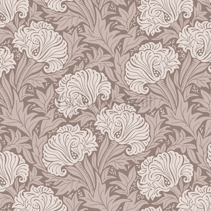 Liliana Heritage Floral Mocha Wallpaper