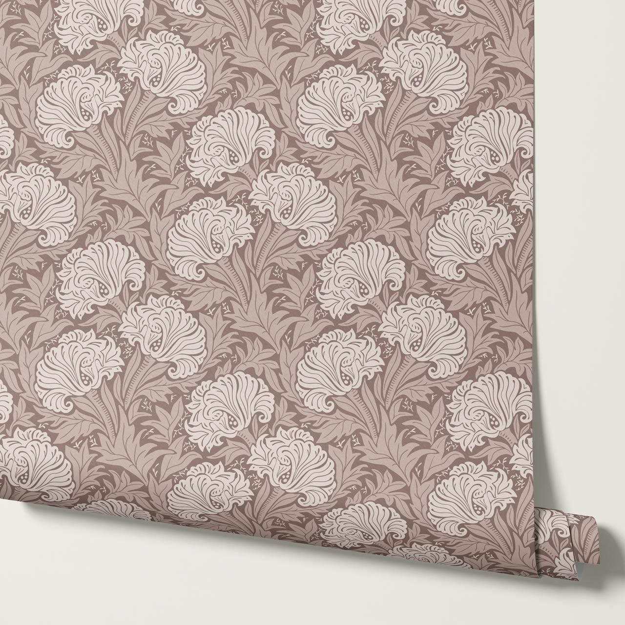 Liliana Heritage Floral Mocha Wallpaper