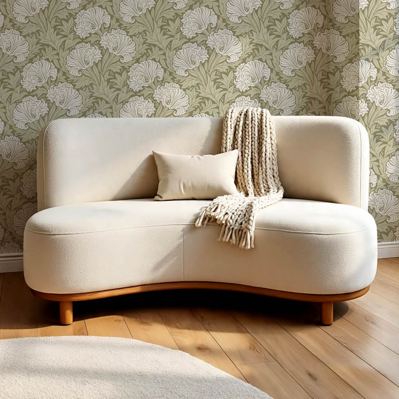 Liliana Heritage Floral Sage Ivory Wallpaper