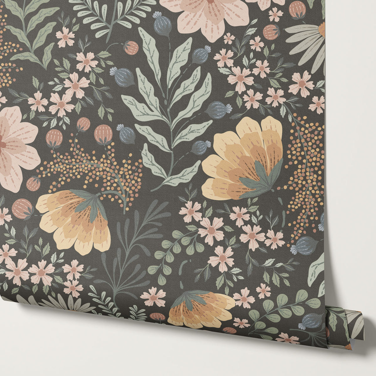 Lilibeth Cottagecore Wildflowers Night Wallpaper – Bloom & Wall