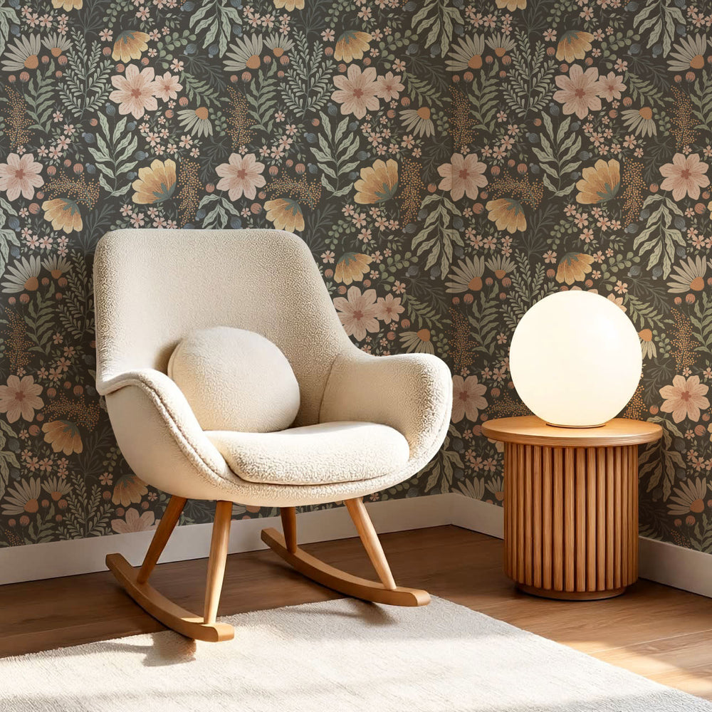 Lilibeth Cottagecore Wildflowers Night Wallpaper – Bloom & Wall