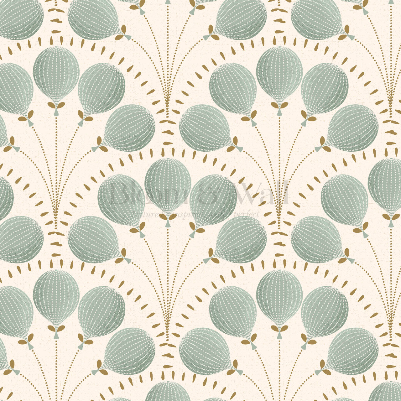 Lilly Balloons Sage Wallpaper