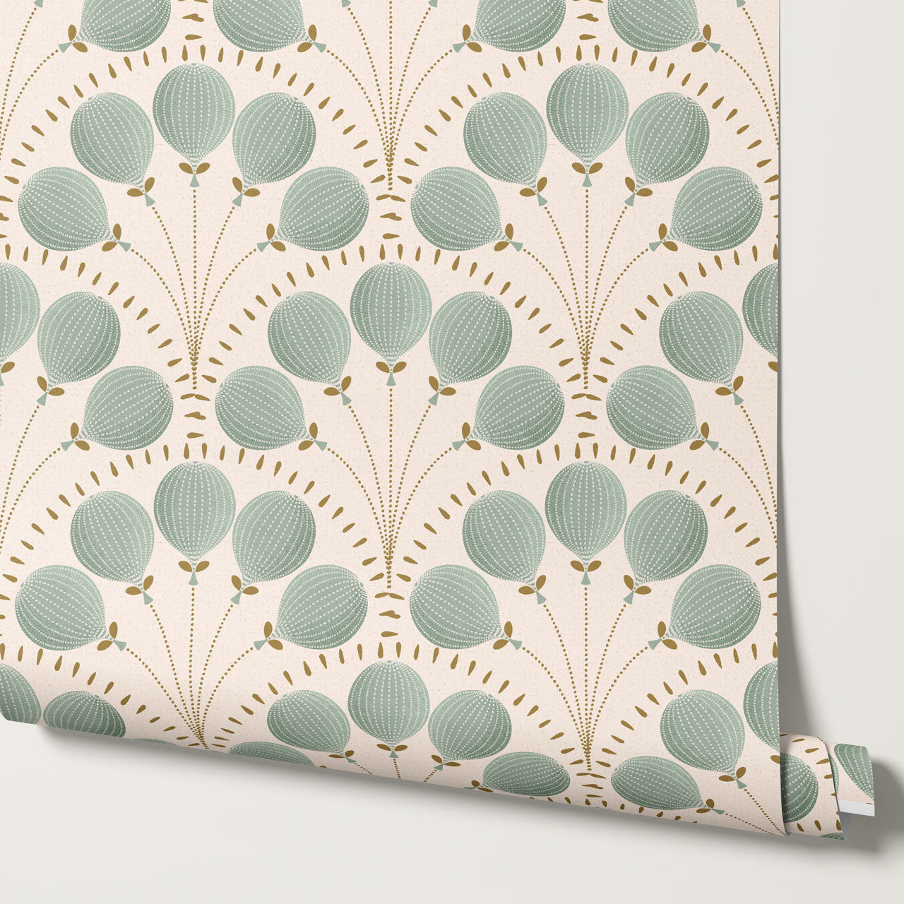 Lilly Balloons Sage Wallpaper
