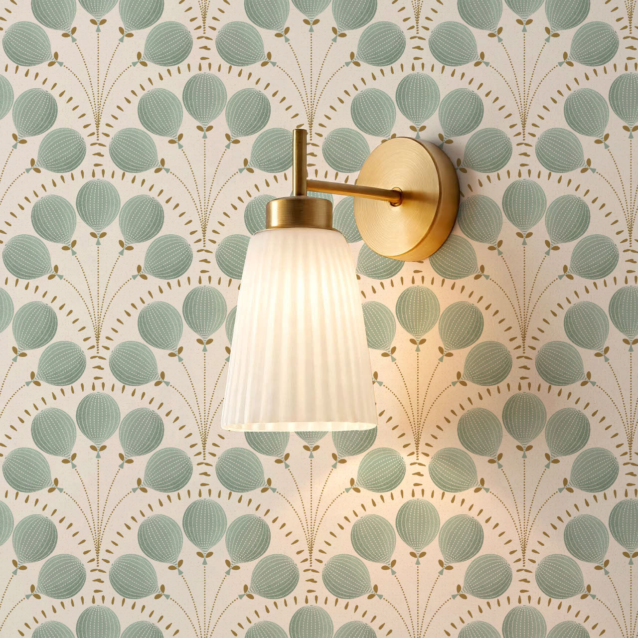 Lilly Balloons Sage Wallpaper