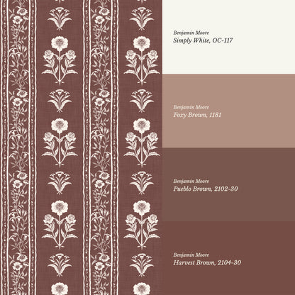 Lilou Cottage Garden Stripe Clay Wallpaper