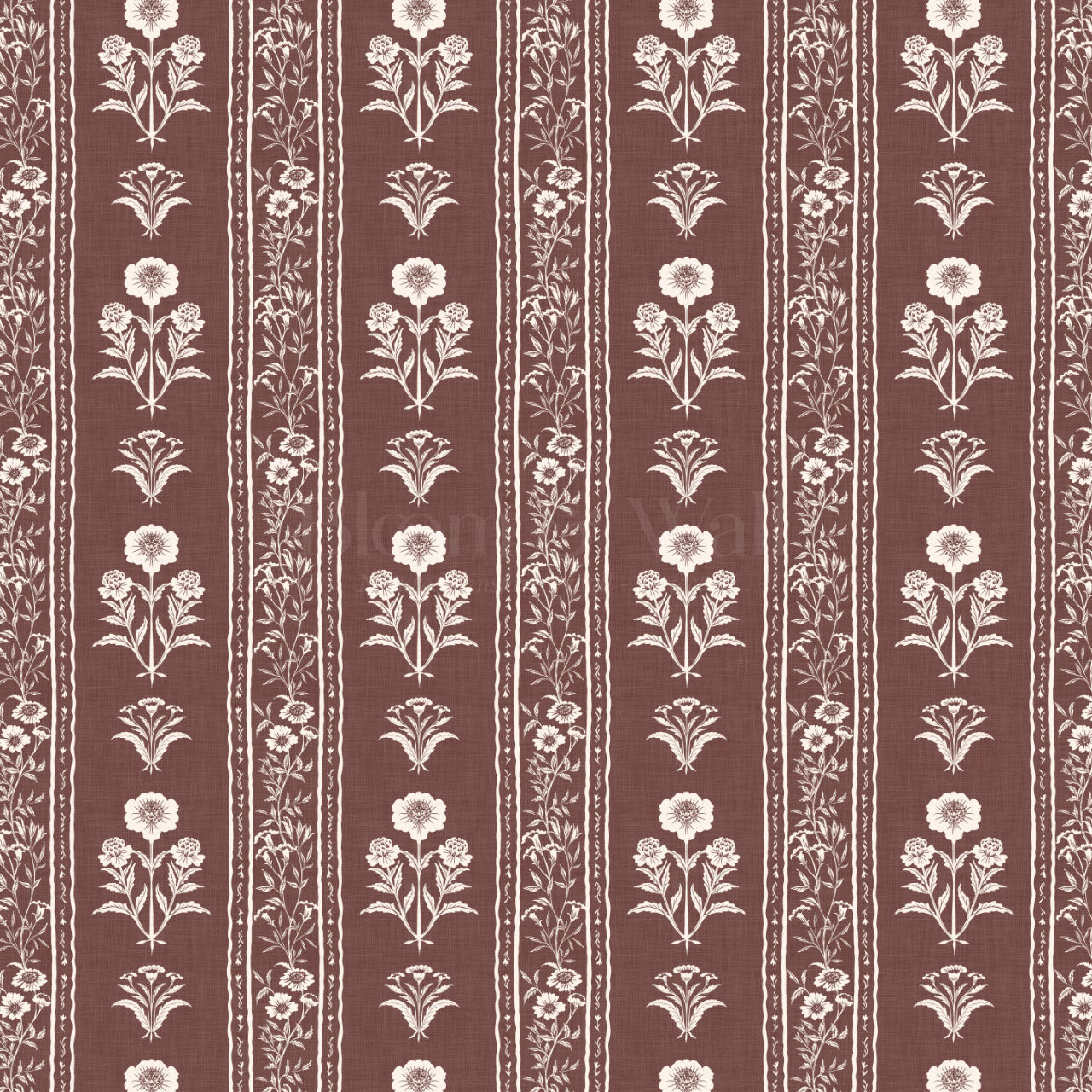 Lilou Cottage Garden Stripe Clay Wallpaper