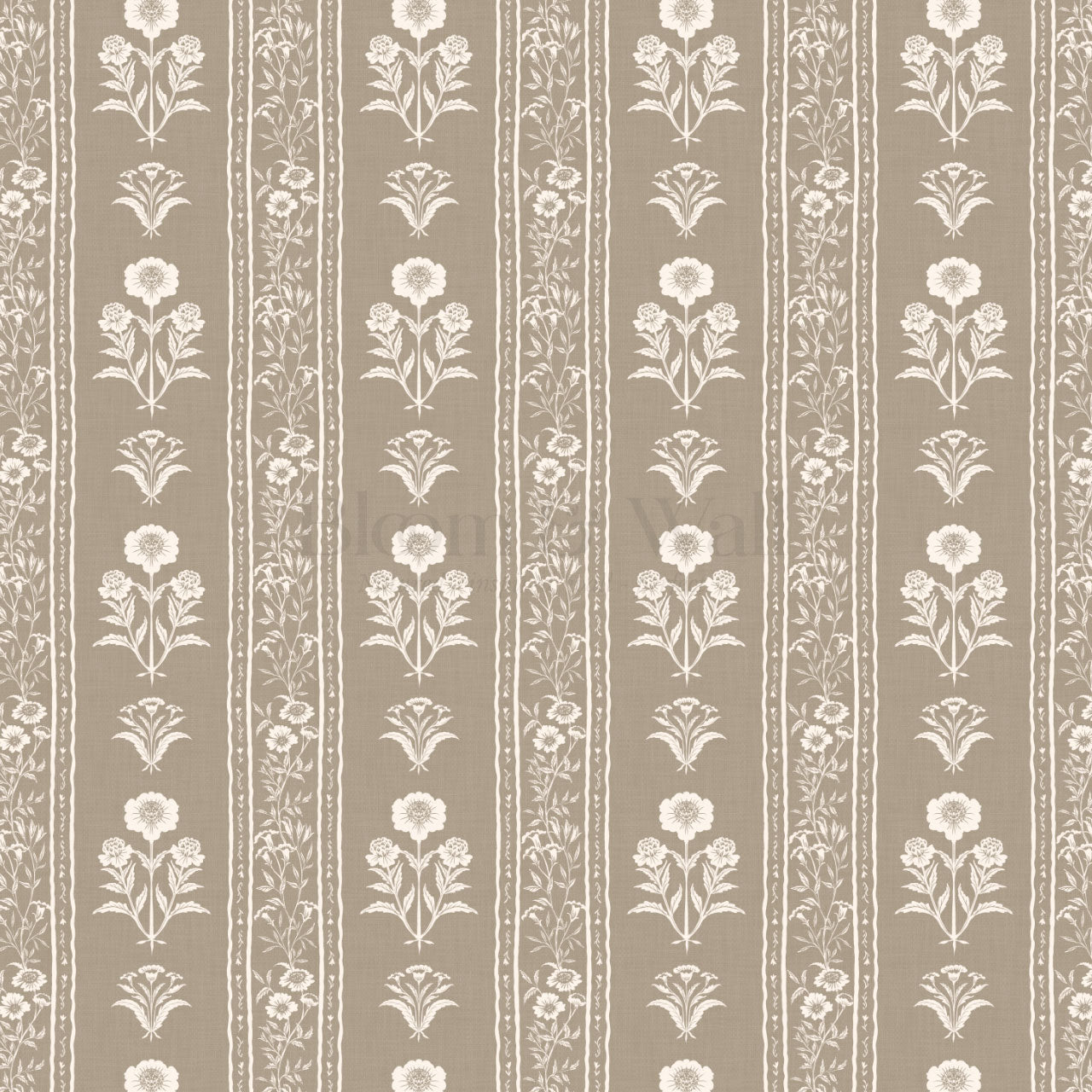Lilou Cottage Garden Stripe Sand Wallpaper
